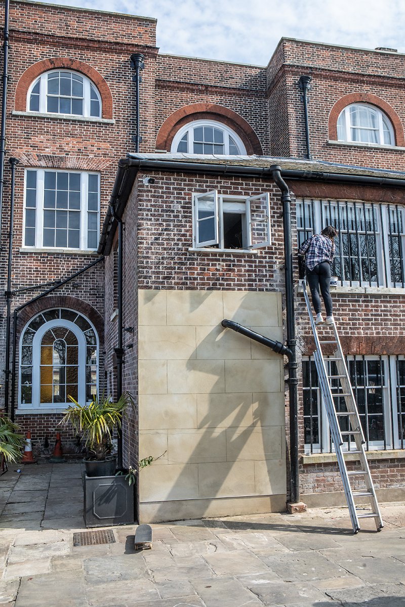 lucy up a ladder