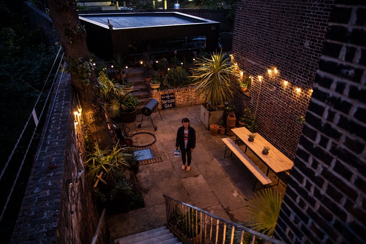 the back yard