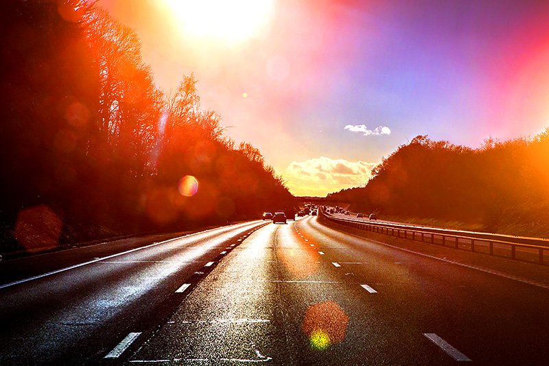 on the road...